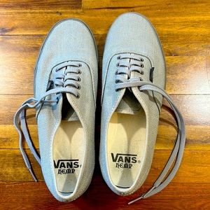 VANS Men’s 11, gray hemp, worn 2-3 times max